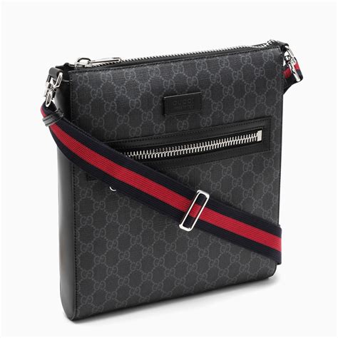 borsa shopping gucci nera in tessuto gg supreme|GUCCI Borsa a tracolla in tessuto GG Supreme nera/grigia.